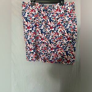 Lands’ End women floral print mid rise shorts with pockets size 18 belt loops